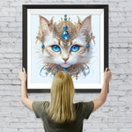 Blauäugige Katze mit Juwelen Diamond Painting