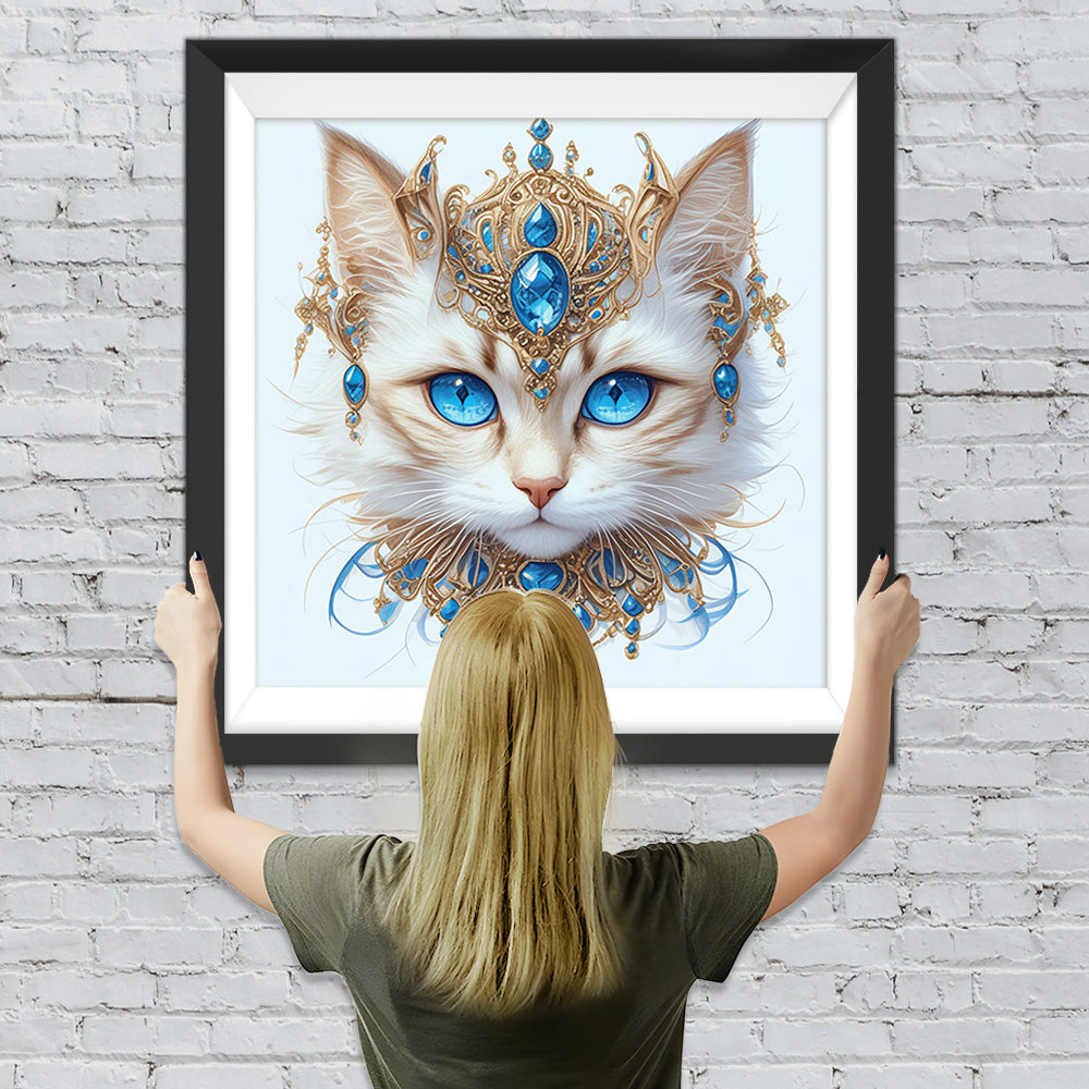 Blauäugige Katze mit Juwelen Diamond Painting