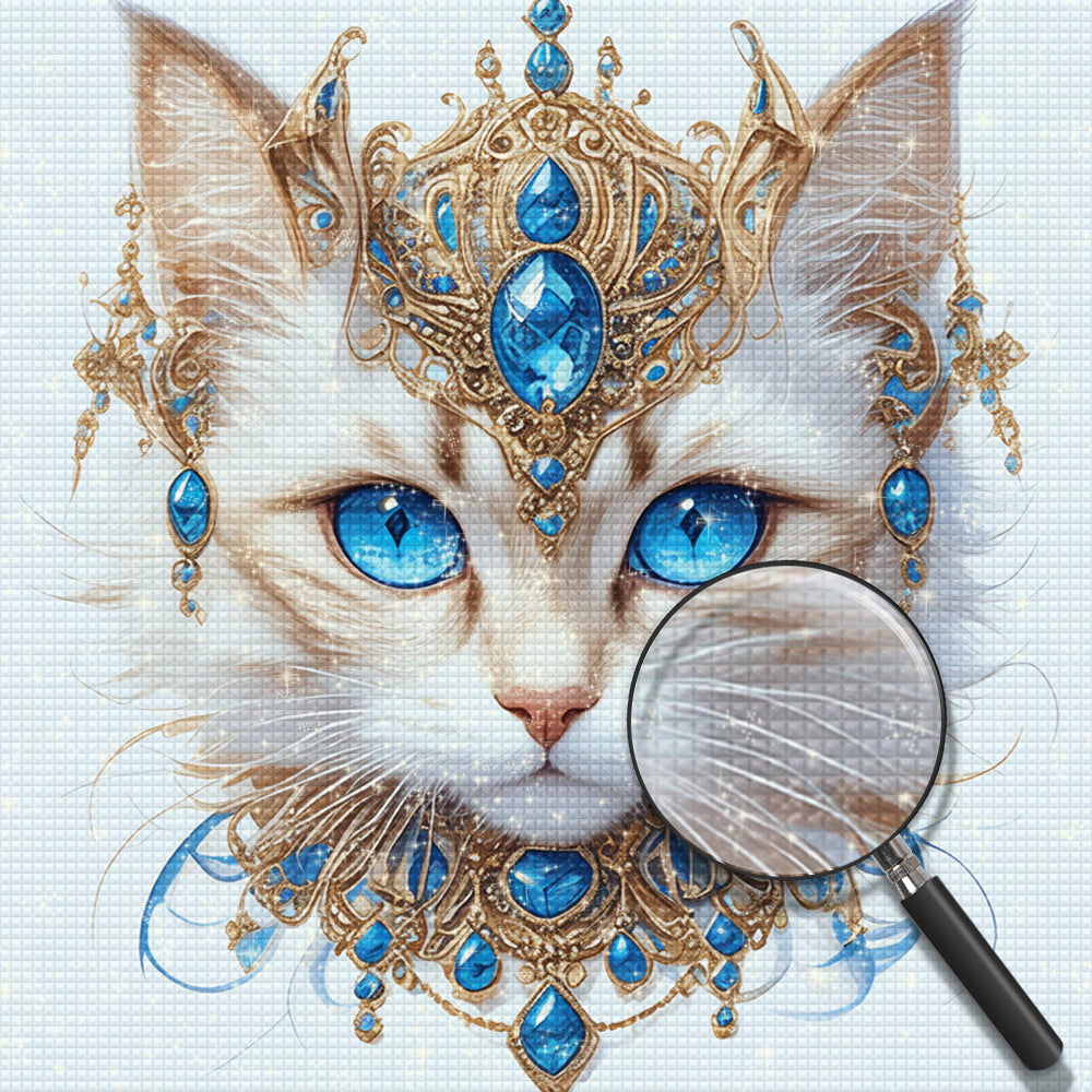 Blauäugige Katze mit Juwelen Diamond Painting