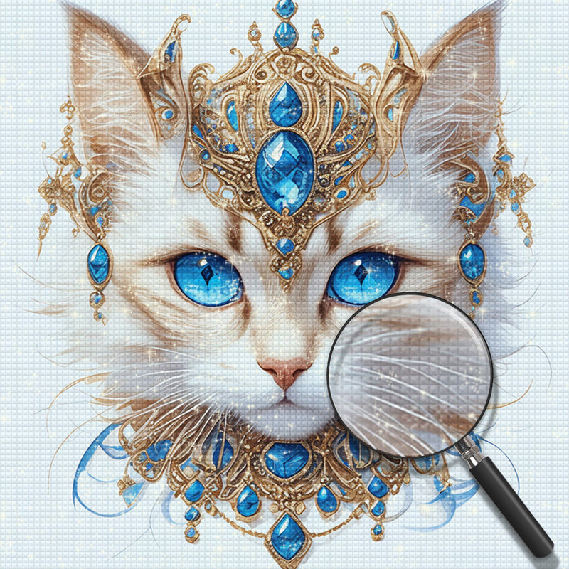 Blauäugige Katze mit Juwelen Diamond Painting