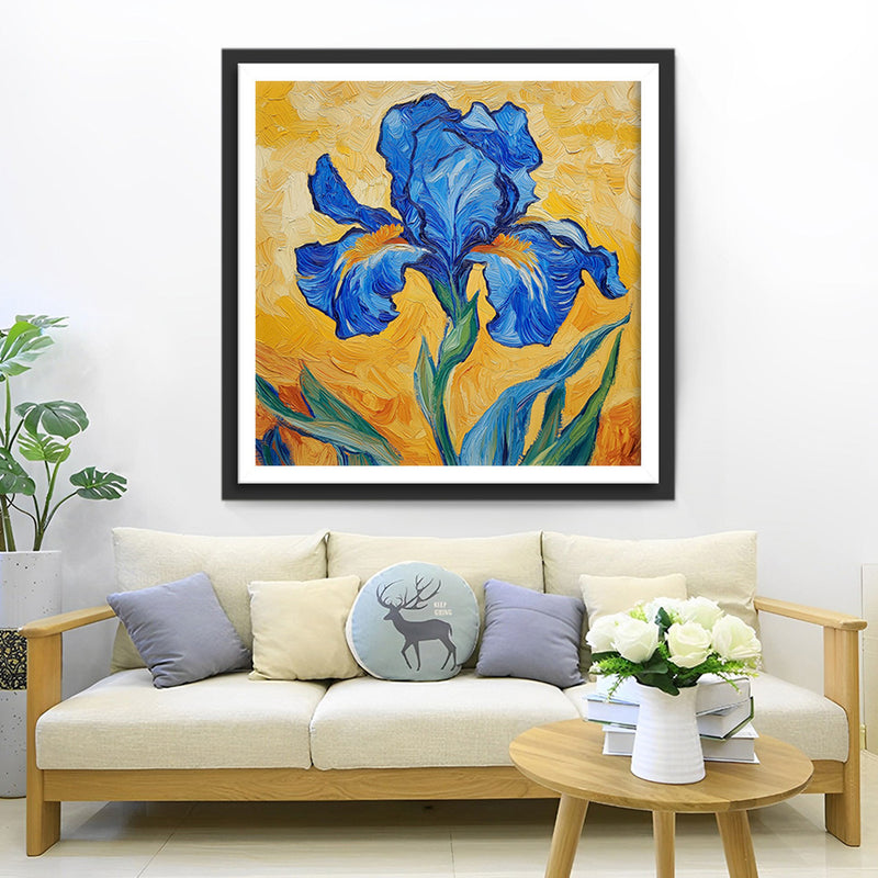 Blaue Iris Blume Diamond Painting
