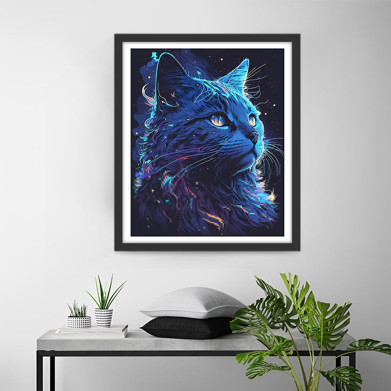 Blaue Langhaarkatze Diamond Painting