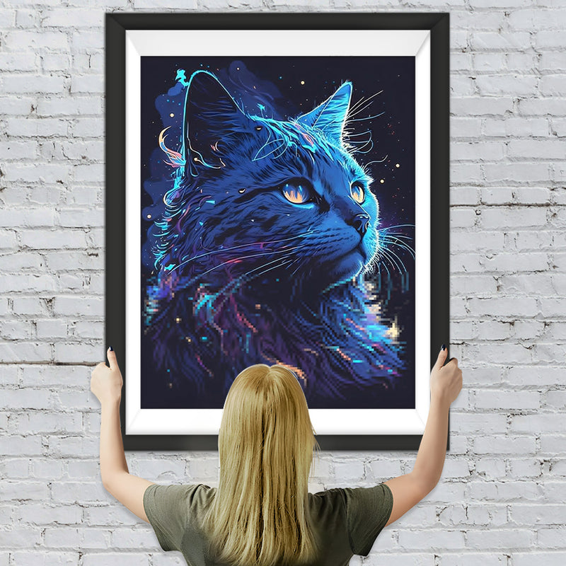 Blaue Langhaarkatze Diamond Painting