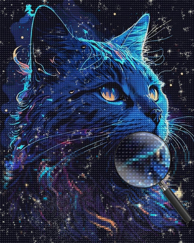 Blaue Langhaarkatze Diamond Painting