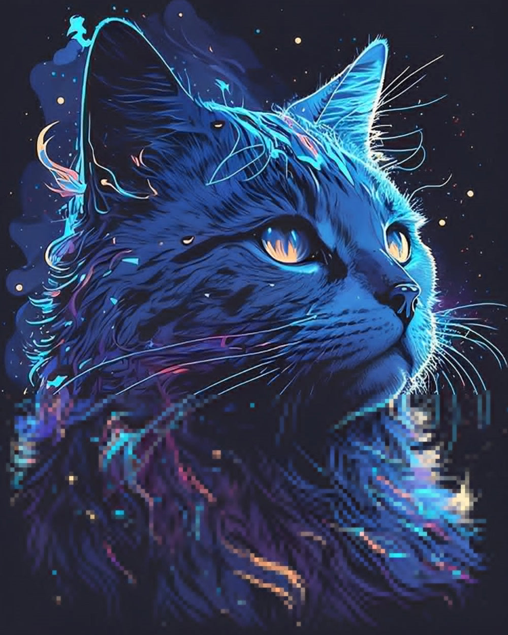 Blaue Langhaarkatze Diamond Painting