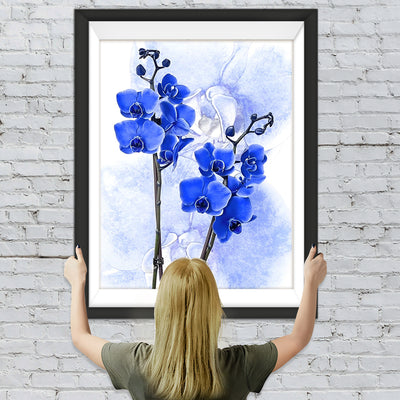 Blaue Malaienblumen Diamond Painting