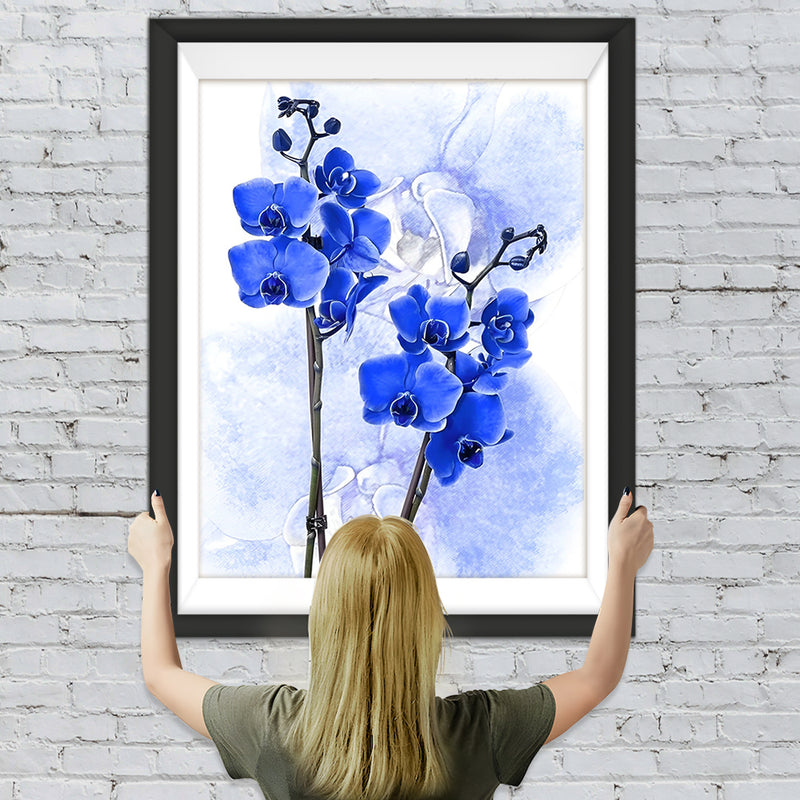 Blaue Malaienblumen Diamond Painting