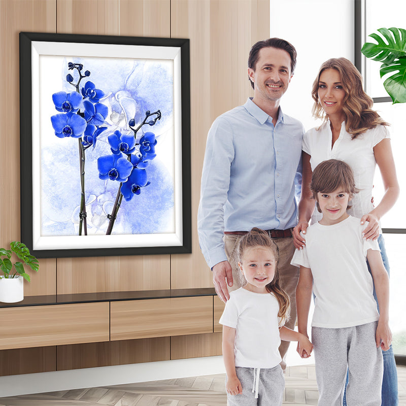 Blaue Malaienblumen Diamond Painting