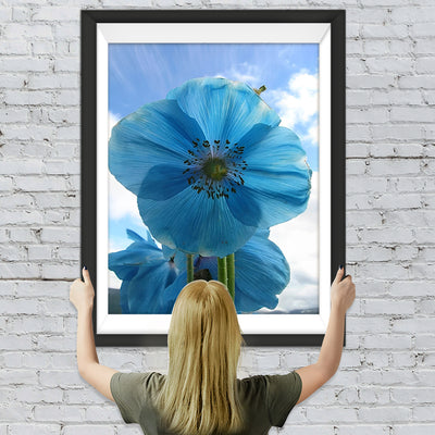 Blaue Mohnblume Diamond Painting