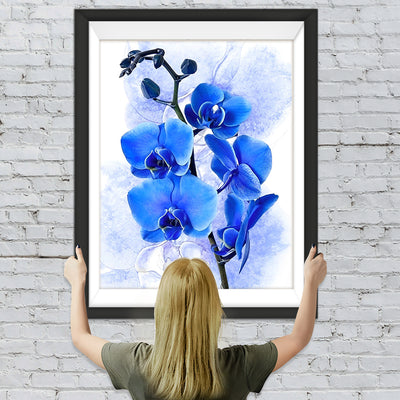 Blaue Phalaenopsis Diamond Painting