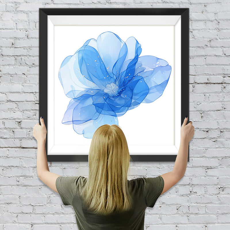 Blaue transparente Blume Diamond Painting