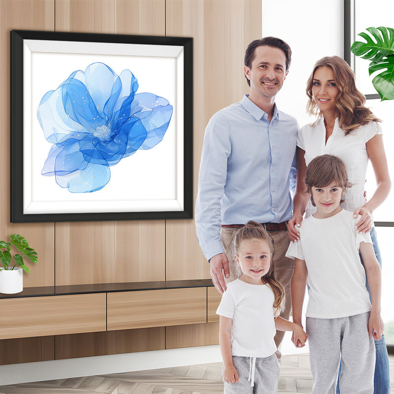 Blaue transparente Blume Diamond Painting