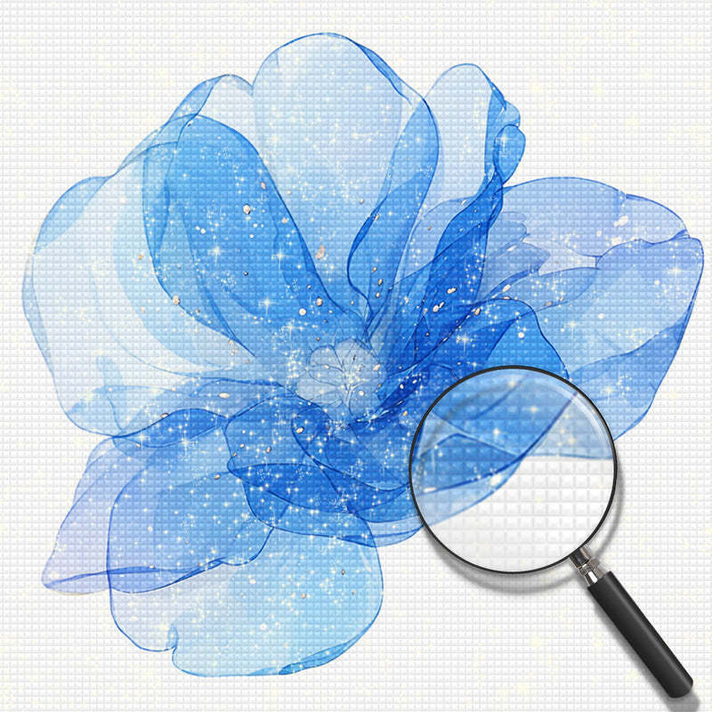 Blaue transparente Blume Diamond Painting