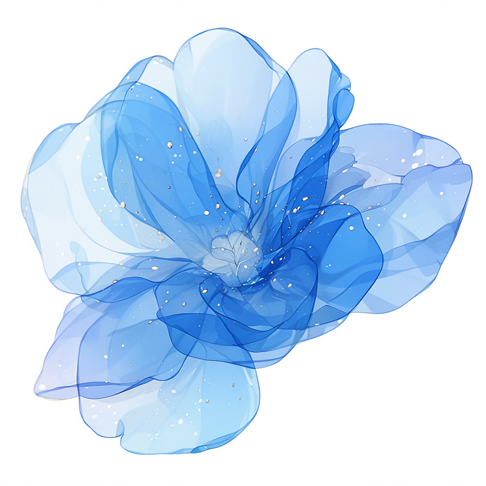 Blaue transparente Blume Diamond Painting