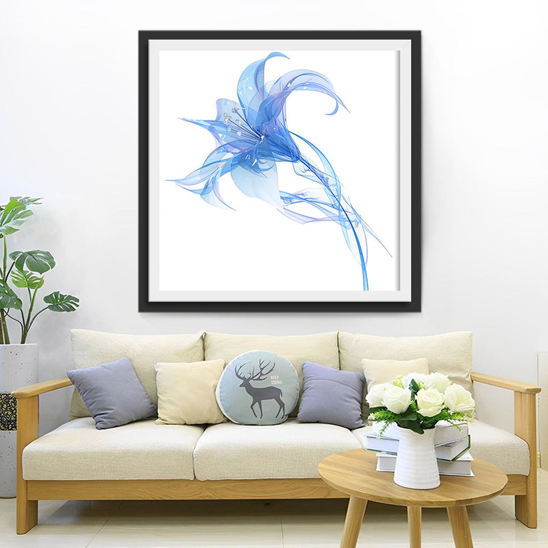 Blaue transparente Lilie Diamond Painting