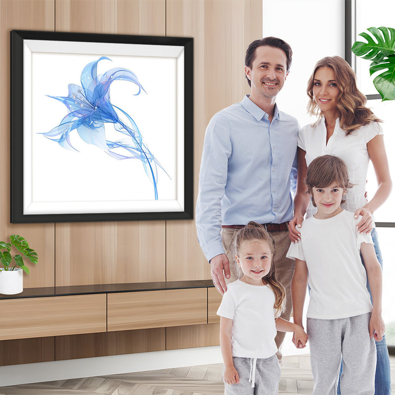 Blaue transparente Lilie Diamond Painting