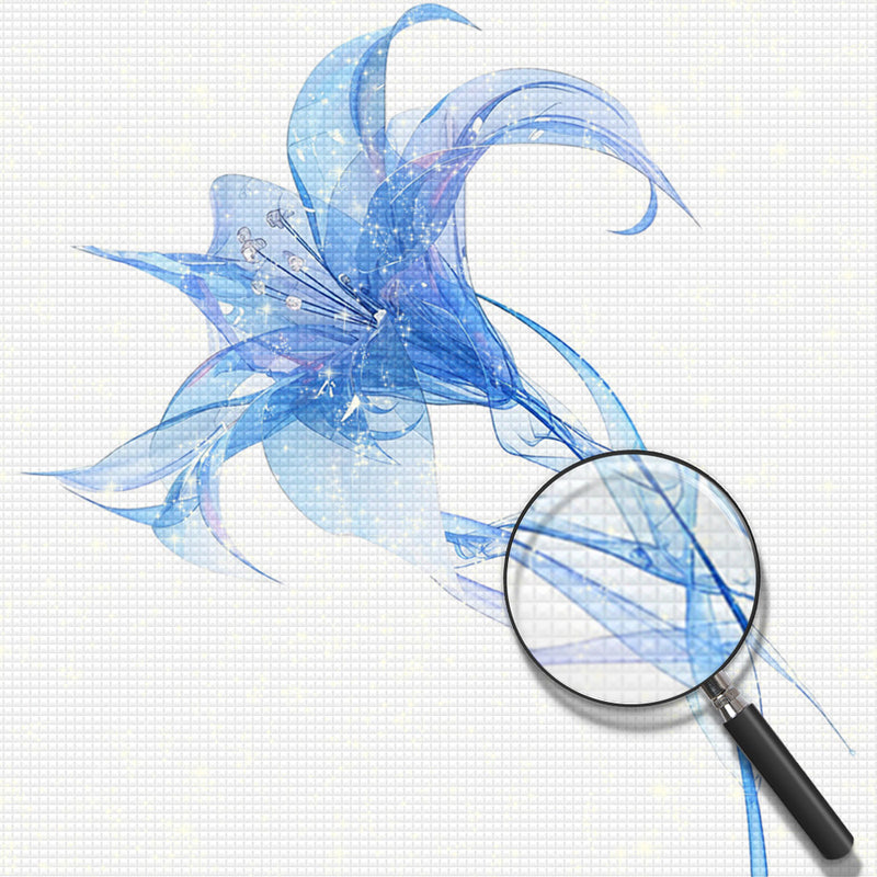 Blaue transparente Lilie Diamond Painting