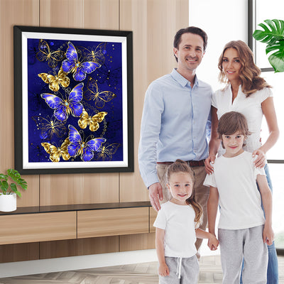 Blaue und goldene Schmetterlinge Diamond Painting