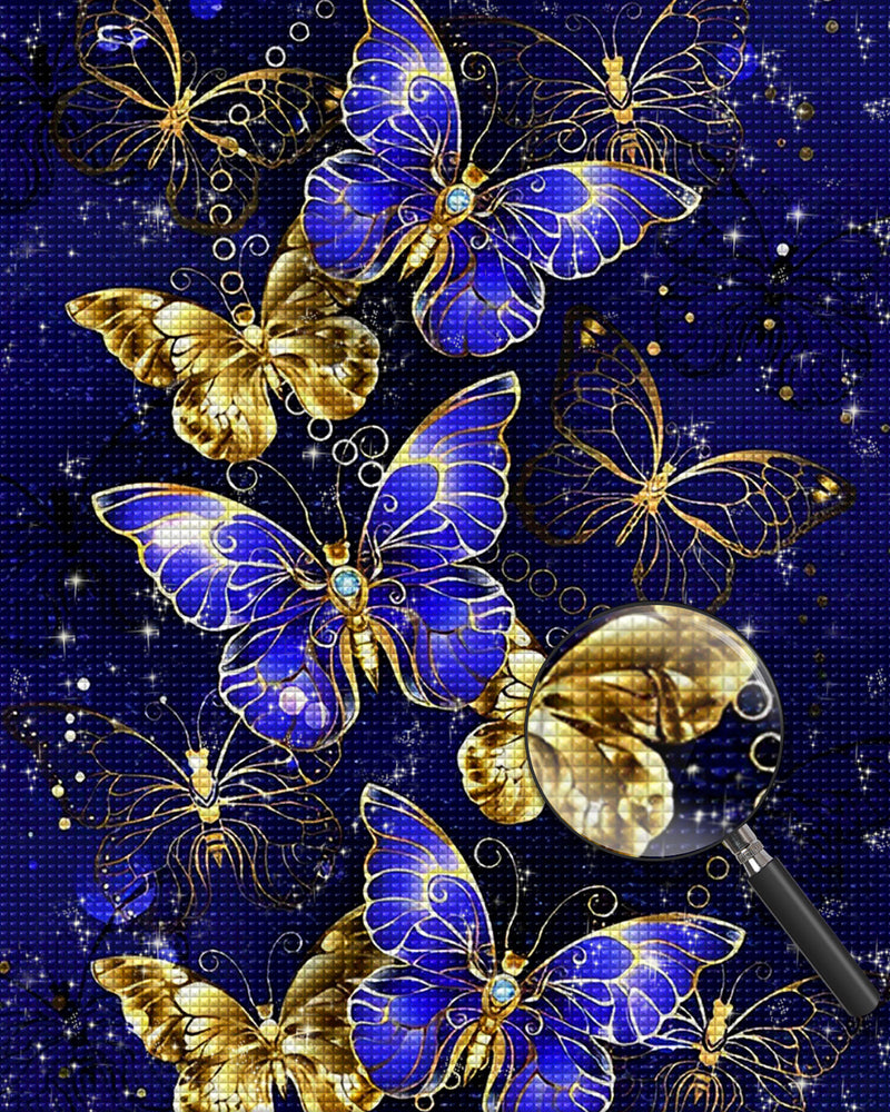 Blaue und goldene Schmetterlinge Diamond Painting