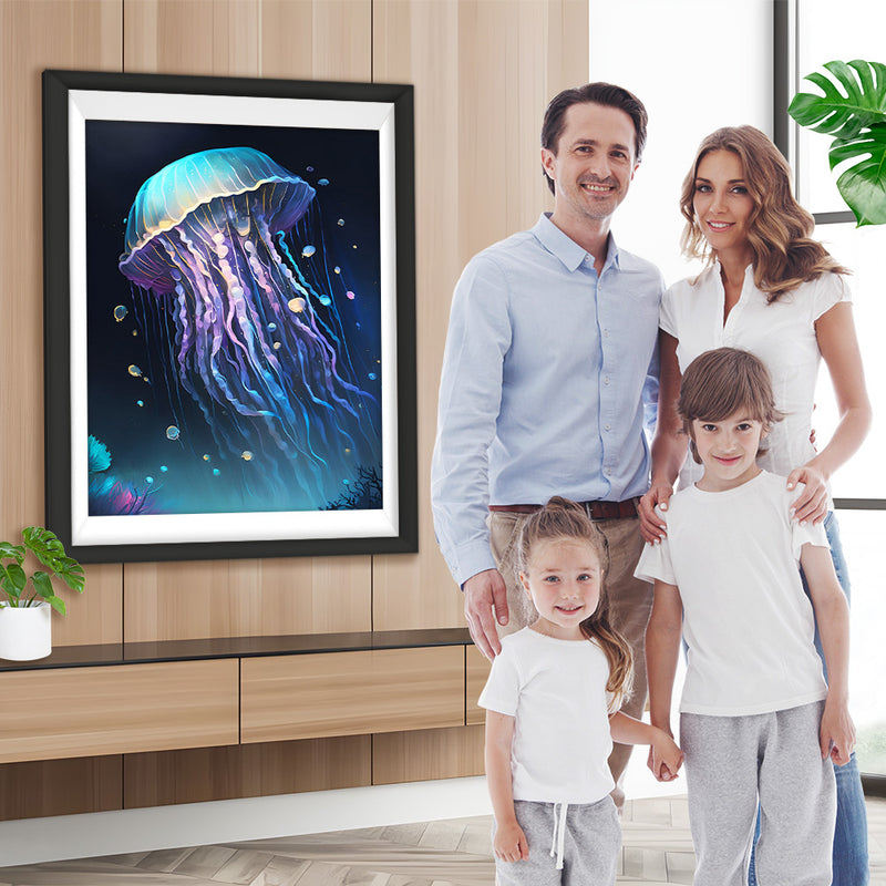 Blaue und lila Quallen Diamond Painting