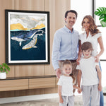 Blaue und weiße Wale Diamond Painting