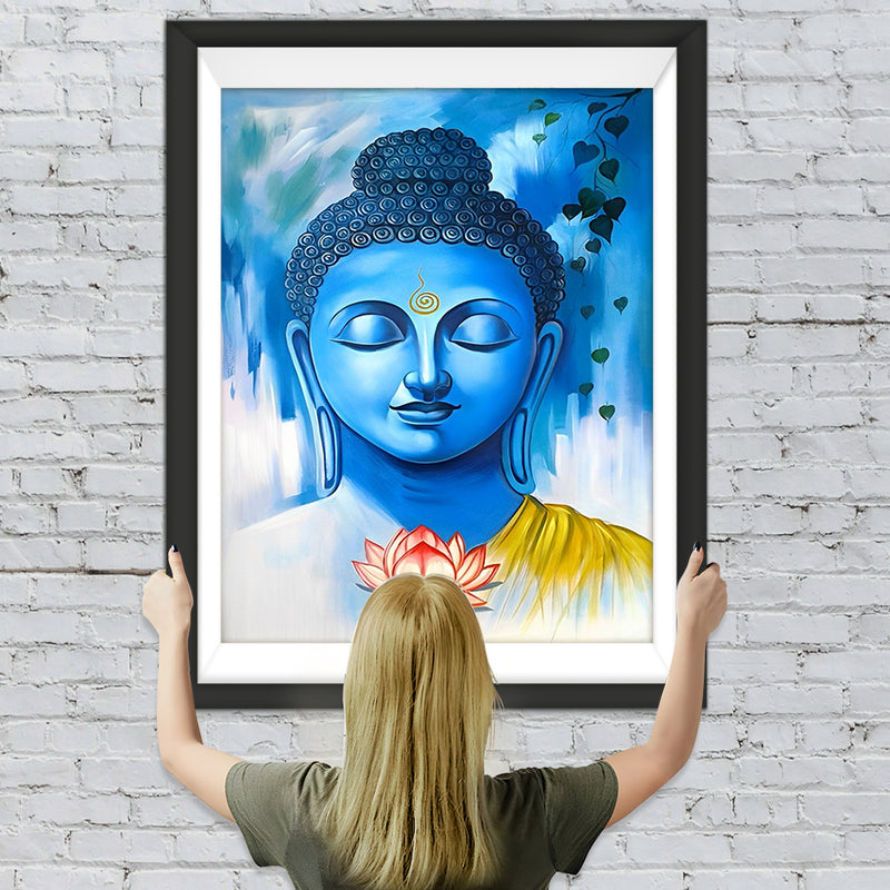 Blauer Buddha und Lotus Diamond Painting