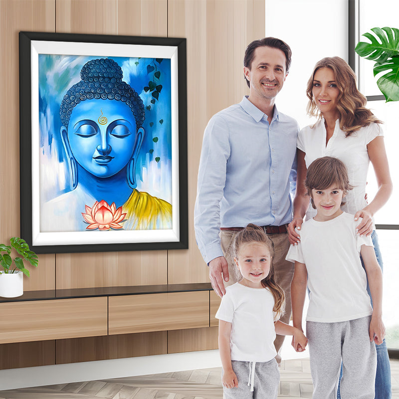 Blauer Buddha und Lotus Diamond Painting