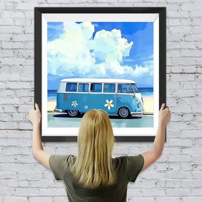 Blauer Bus und Blauer Himmel Diamond Painting