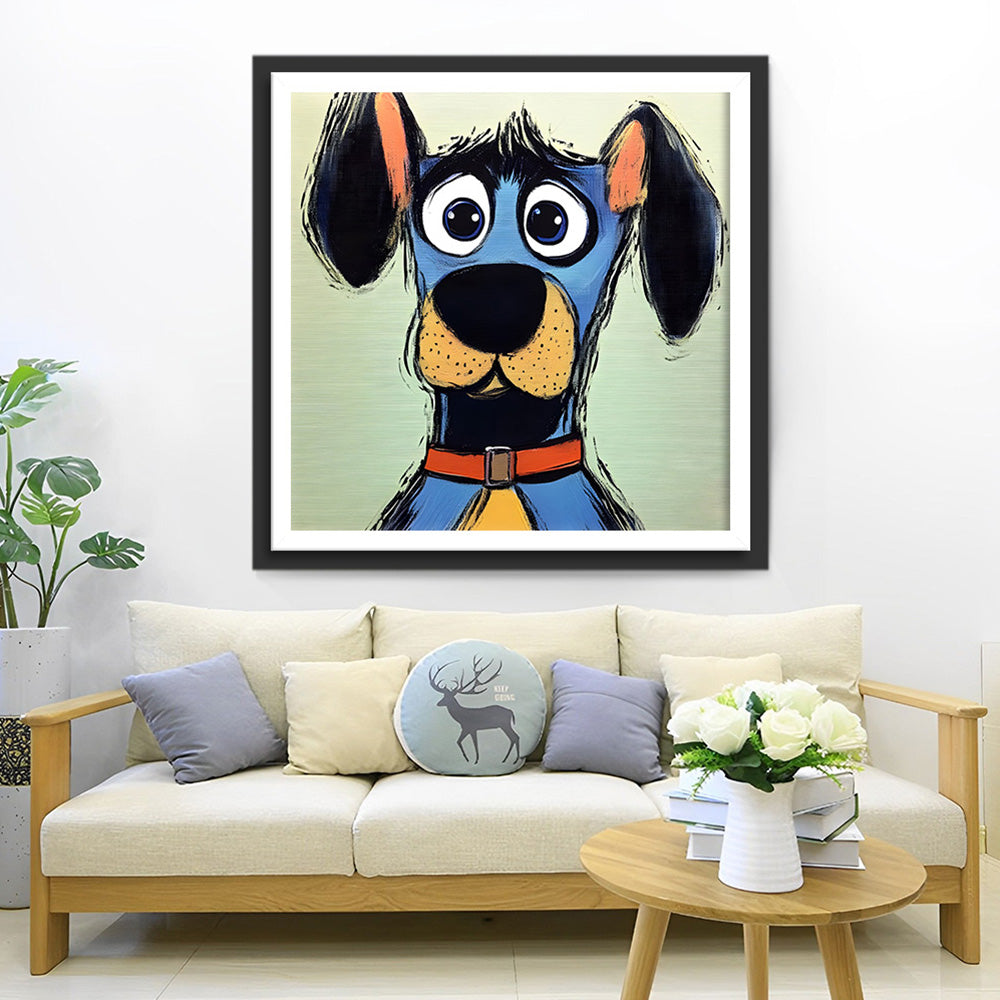 Blauer Graffiti Hund Diamond Painting