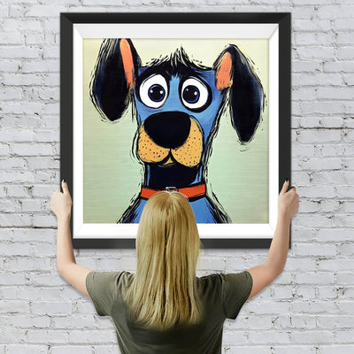 Blauer Graffiti Hund Diamond Painting