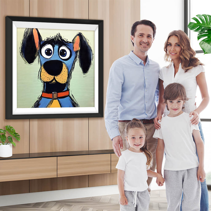 Blauer Graffiti Hund Diamond Painting