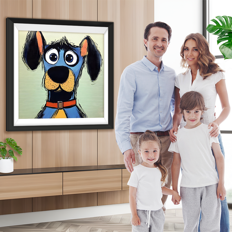 Blauer Graffiti Hund Diamond Painting