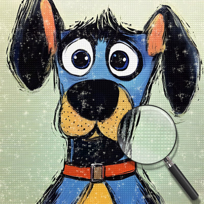 Blauer Graffiti Hund Diamond Painting