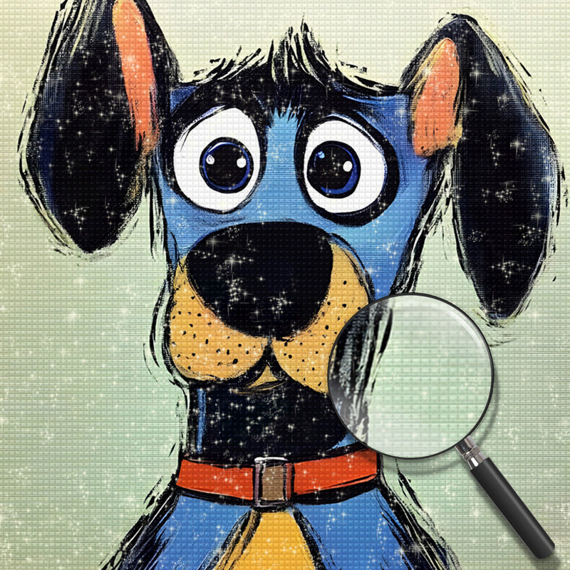 Blauer Graffiti Hund Diamond Painting
