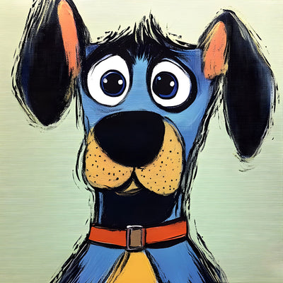 Blauer Graffiti Hund Diamond Painting