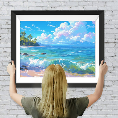 Blauer Himmel und Meer Diamond Painting