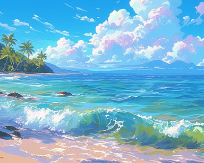 Blauer Himmel und Meer Diamond Painting