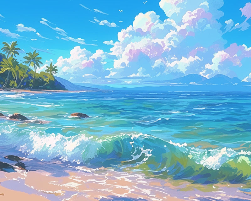 Blauer Himmel und Meer Diamond Painting