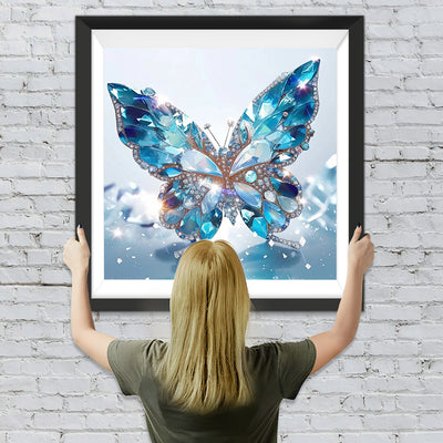 Blauer Kristall Schmetterling Diamond Painting