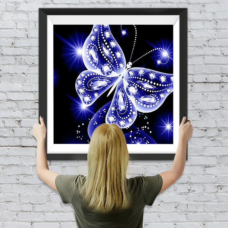 Blauer Kristall-Schmetterling Diamond Painting