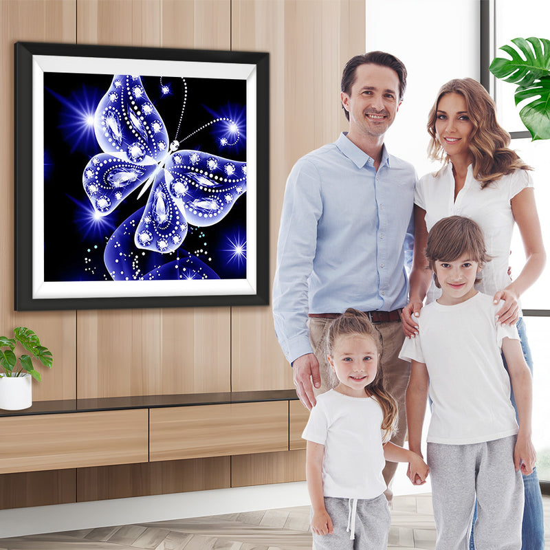 Blauer Kristall-Schmetterling Diamond Painting