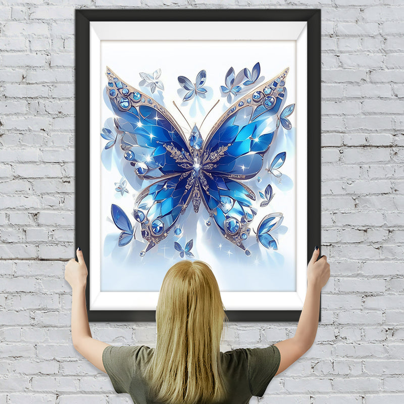 Blauer Kristall-Schmetterling Diamond Painting