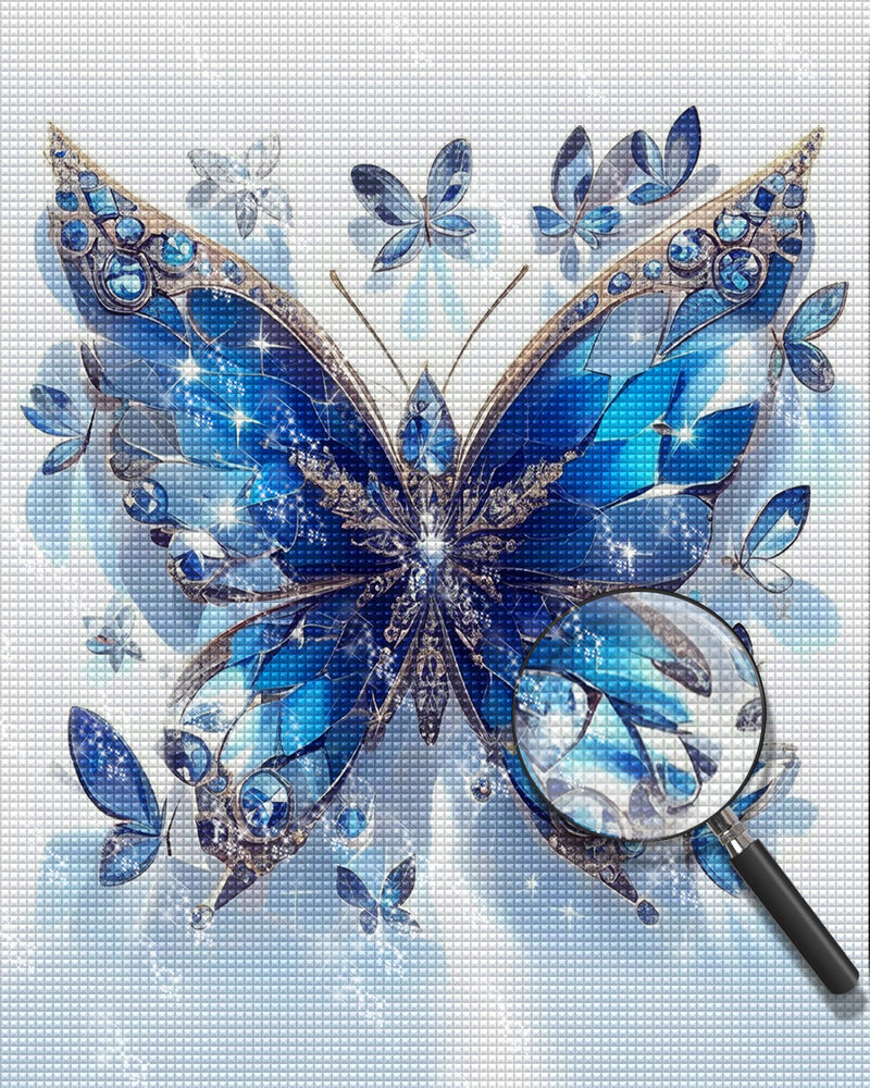 Blauer Kristall-Schmetterling Diamond Painting