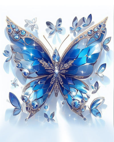 Blauer Kristall-Schmetterling Diamond Painting