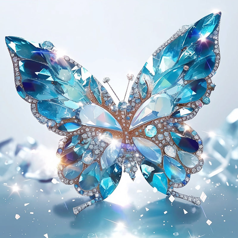 Blauer Kristall Schmetterling Diamond Painting