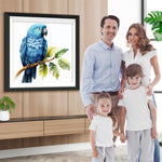 Blauer Papagei auf einem Zweig Diamond Painting