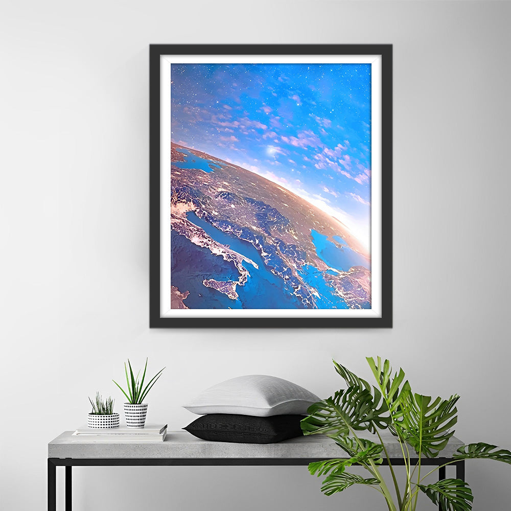 Blauer Planet Diamond Painting