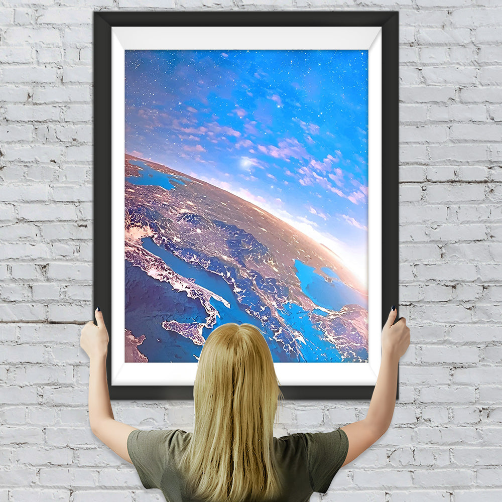 Blauer Planet Diamond Painting