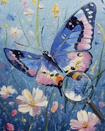 Blauer Schmetterling fliegend Diamond Painting