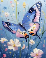 Blauer Schmetterling fliegend Diamond Painting
